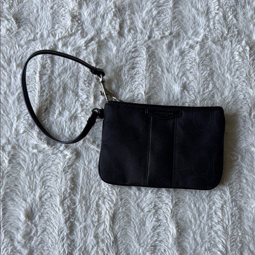 Coach Black Textured Wristlet